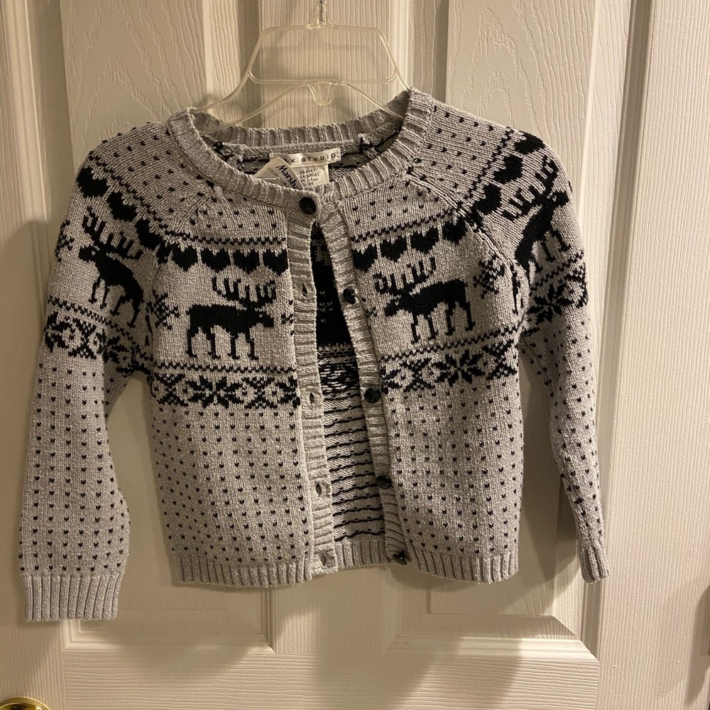 Max Studio Gray and Black Knit Cardigan